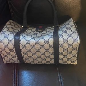 Gucci  hand Boston bag navy blue